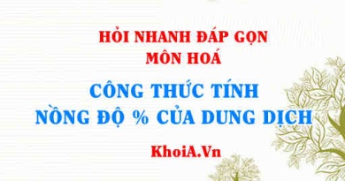 Công thức tính nồng độ phần trăm của dung dịch? Hỏi nhanh đáp gọn môn Hoá